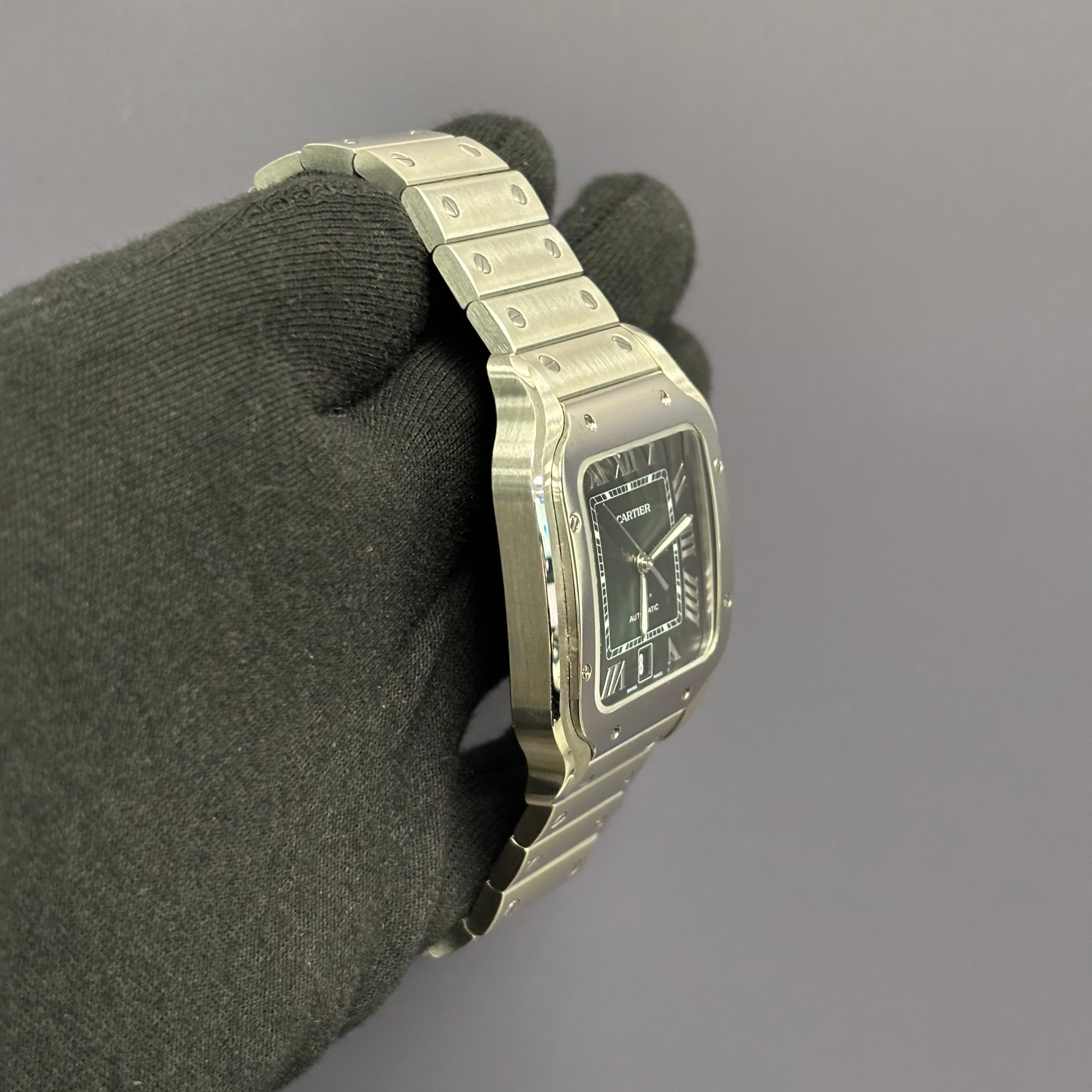 Cartier Santos 39.8mm Green Dial Watch Ref# WSSA0062 - Happy Jewelers Fine Jewelry Lifetime Warranty