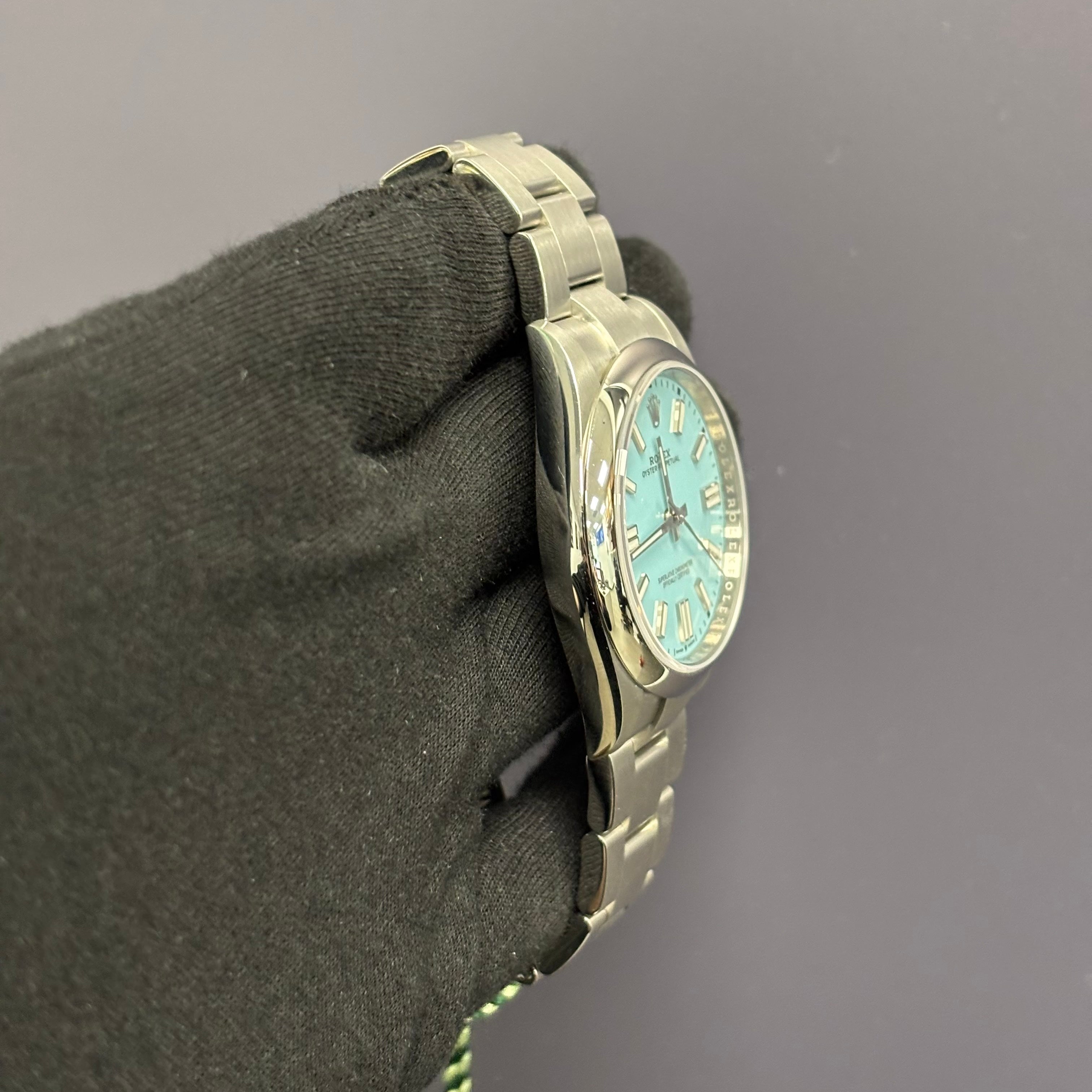 Rolex Oyster Perpetual 41mm Tiffany Dial Watch Ref# 124300 - Happy Jewelers Fine Jewelry Lifetime Warranty