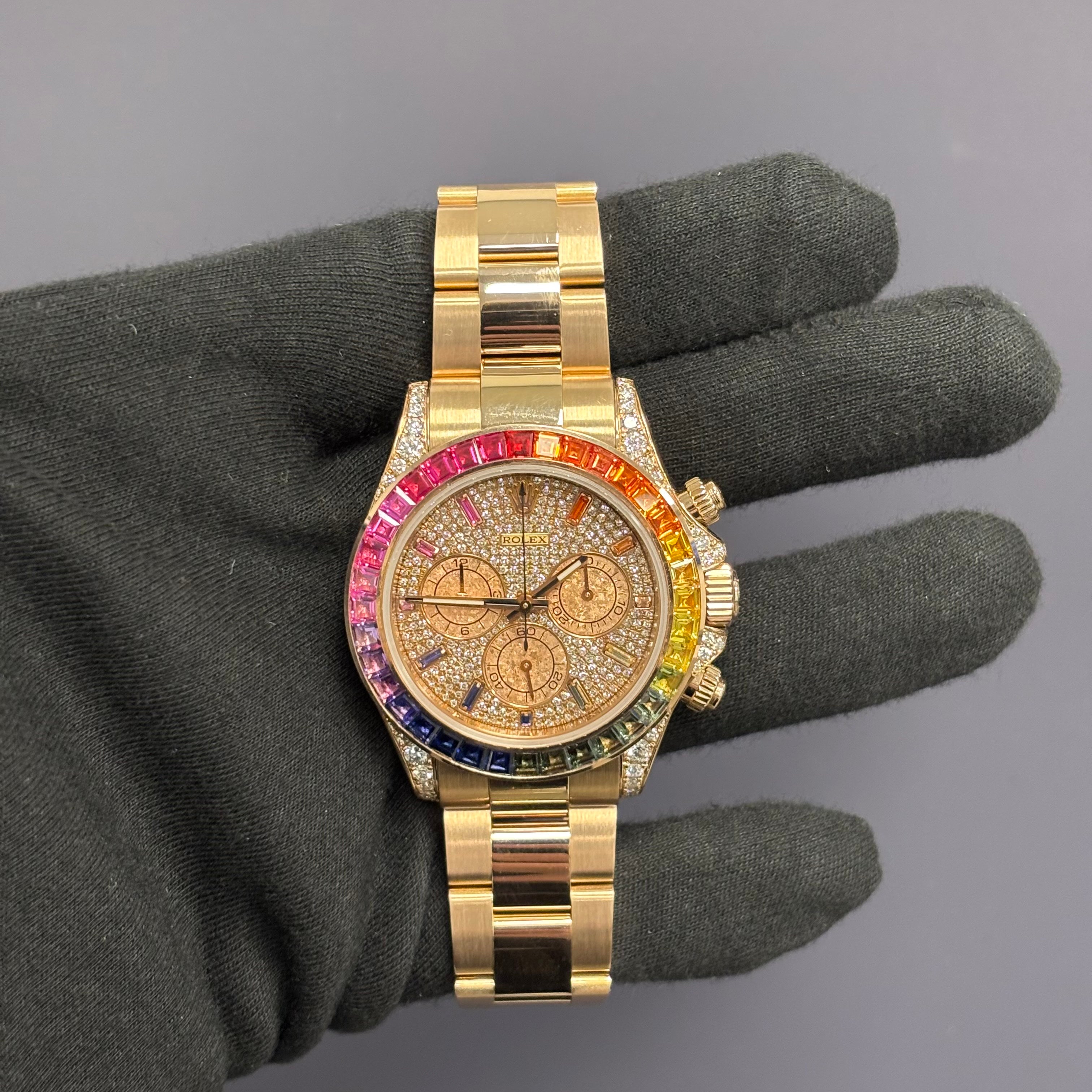 Rolex Daytona 40mm Pave Dial Watch Ref# 116505 - Happy Jewelers Fine Jewelry Lifetime Warranty