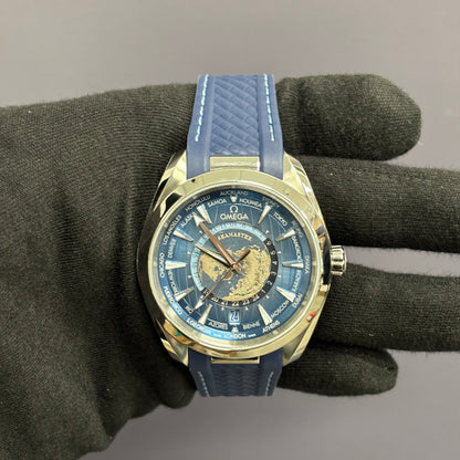 Omega Aqua Terra 43mm Blue Dial Watch Ref# 220.12.43.22.03.002 - Happy Jewelers Fine Jewelry Lifetime Warranty