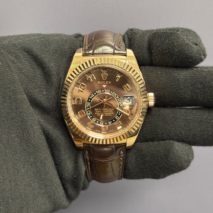 Rolex Sky-Dweller 42mm Chocolate Dial Watch Ref# 326135 - Happy Jewelers Fine Jewelry Lifetime Warranty
