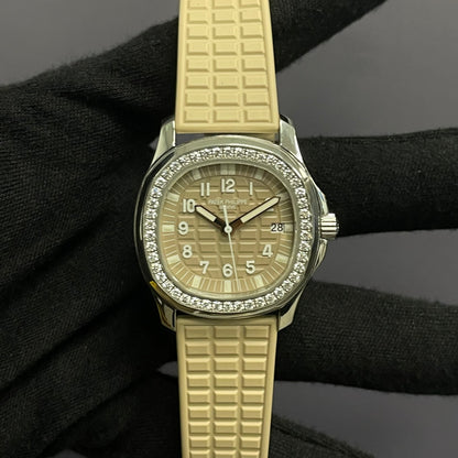 Patek Philippe Aquanaut 35mm Beige Dial Watch Ref# 5067A-020 - Happy Jewelers Fine Jewelry Lifetime Warranty