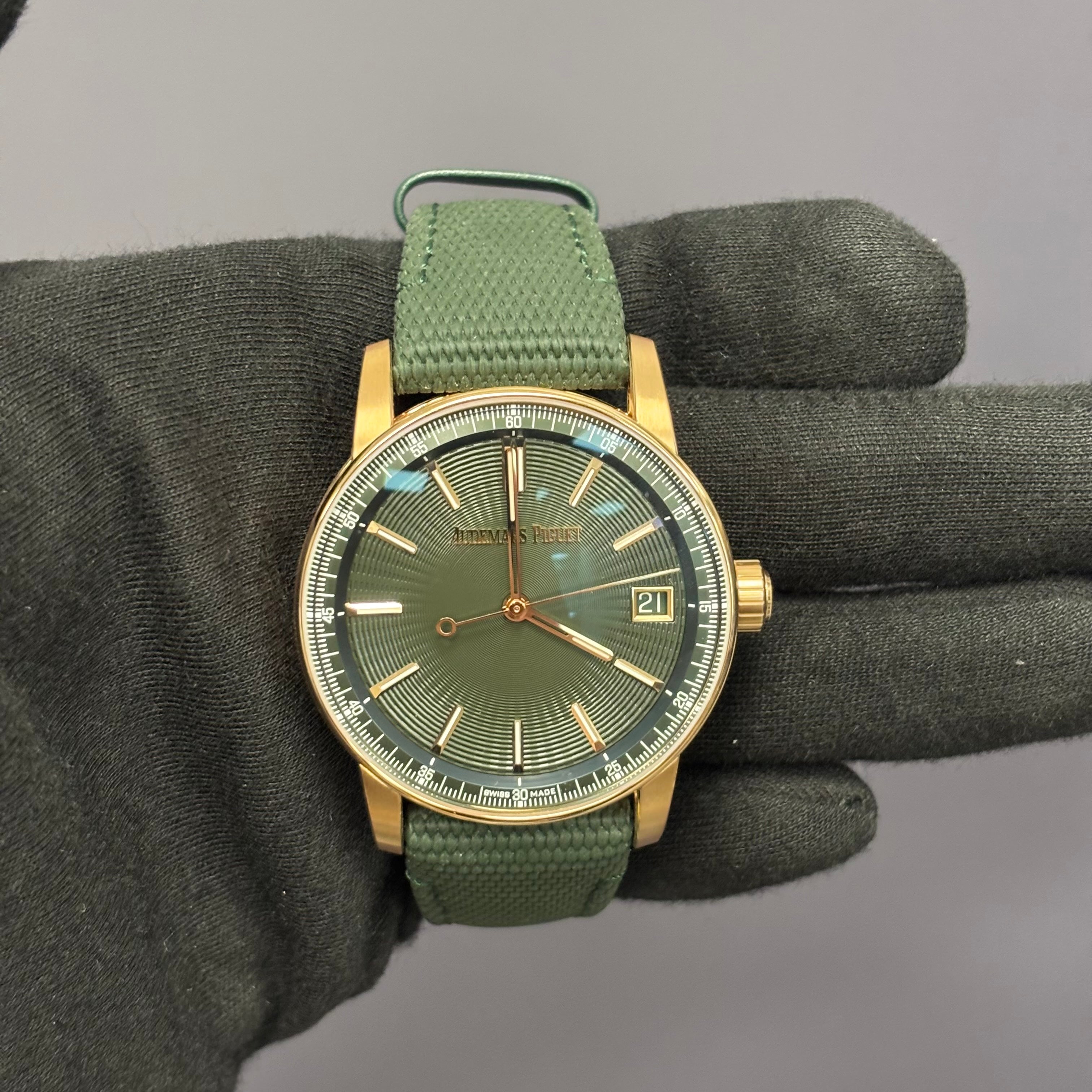 Audemars Piguet Code 11.59 41mm Green Dial Watch Ref# 15210OR.OO.A056KB.01 - Happy Jewelers Fine Jewelry Lifetime Warranty