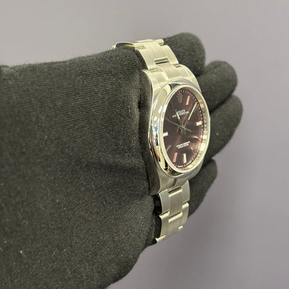 Rolex Oyster Perpetual 39mm Red Grape Dial Watch Ref# 114300 - Happy Jewelers Fine Jewelry Lifetime Warranty