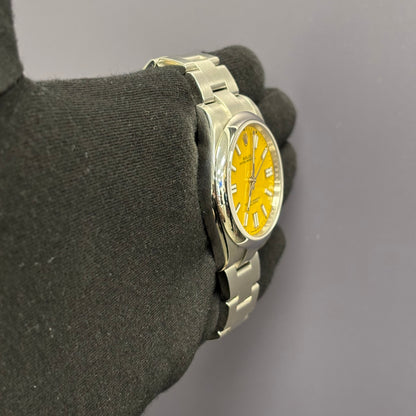 Rolex Oyster Perpetual 41mm Yellow Dial Watch Ref# 124300 - Happy Jewelers Fine Jewelry Lifetime Warranty