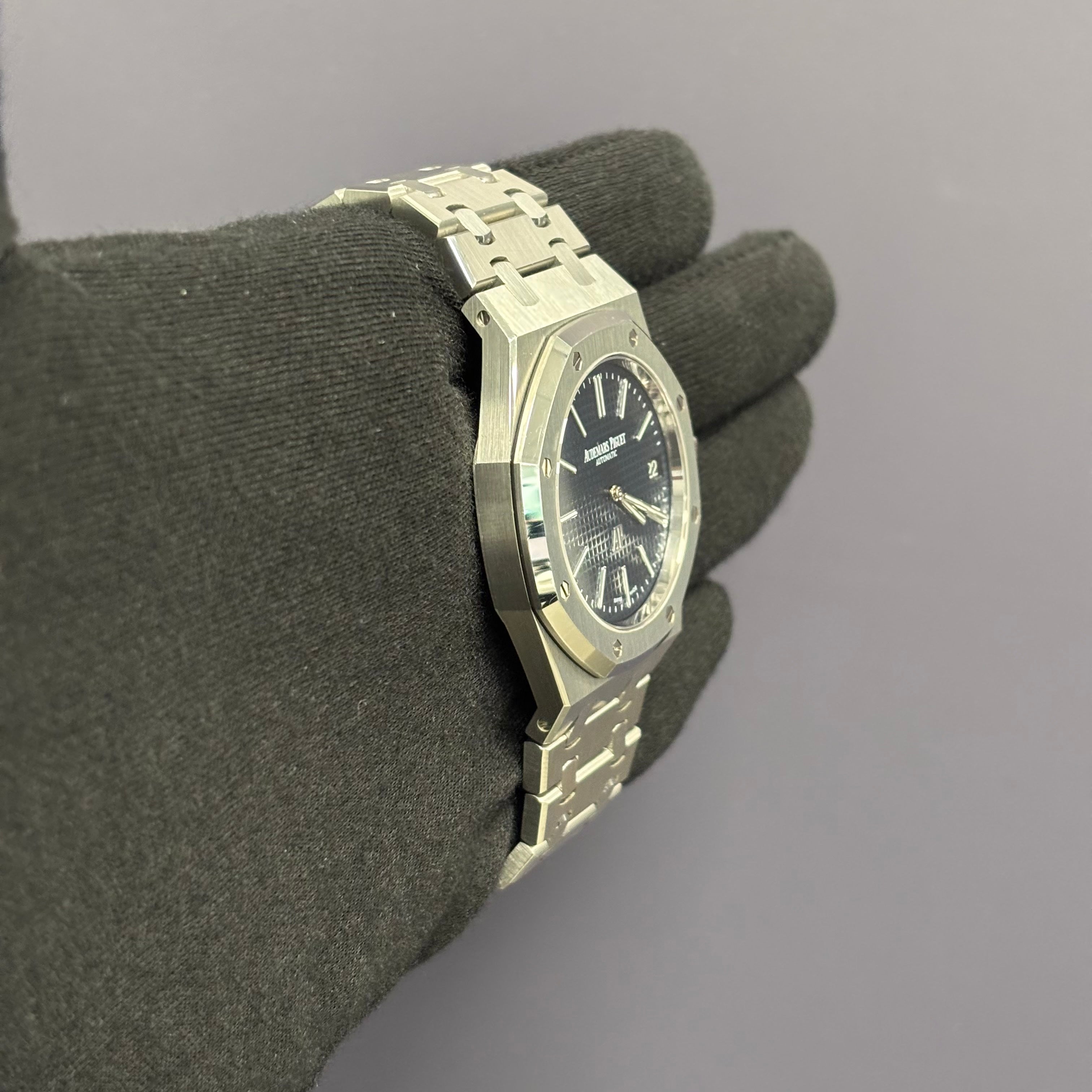 Audemars Piguet Royal Oak 39mm Blue Dial Watch Ref# 15202ST.OO.1240ST.01.A - Happy Jewelers Fine Jewelry Lifetime Warranty