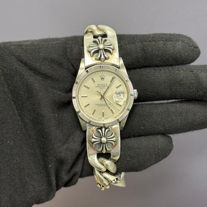 Rolex Oyster Perpetual 34mm Silver Dial Watch Ref# 15210 - Happy Jewelers Fine Jewelry Lifetime Warranty