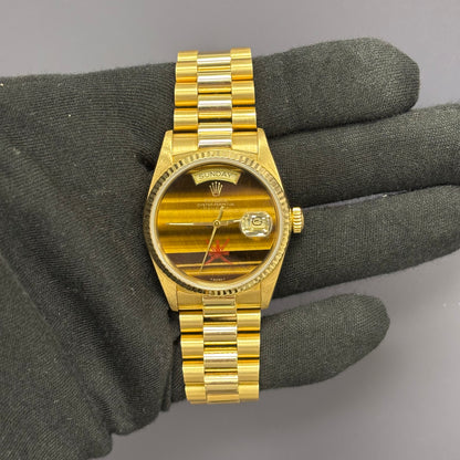 Rolex Day-Date 36mm Tiger Eye Dial Watch Ref# 18038 - Happy Jewelers Fine Jewelry Lifetime Warranty