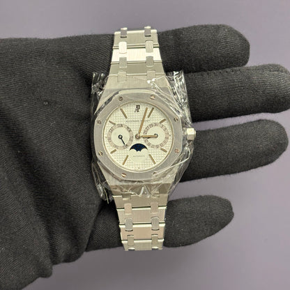 Audemars Piguet Royal Oak 36mm White Dial Watch Ref# 25594ST.OO.0789ST.05 - Happy Jewelers Fine Jewelry Lifetime Warranty