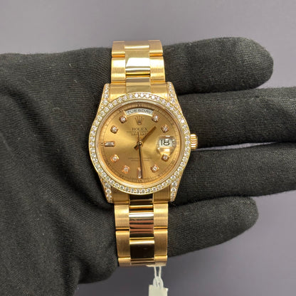 Rolex Day-Date 36mm Sundust Dial Watch Ref# 118205 - Happy Jewelers Fine Jewelry Lifetime Warranty