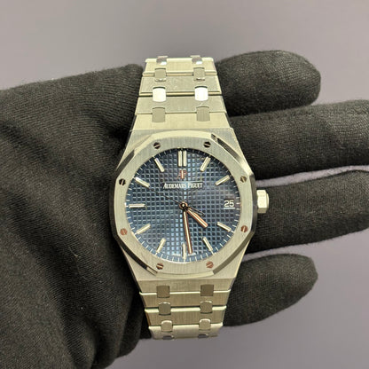 Audemars Piguet Royal Oak 41mm Blue Dial Watch Ref# 15500ST.OO.1220ST.01 - Happy Jewelers Fine Jewelry Lifetime Warranty
