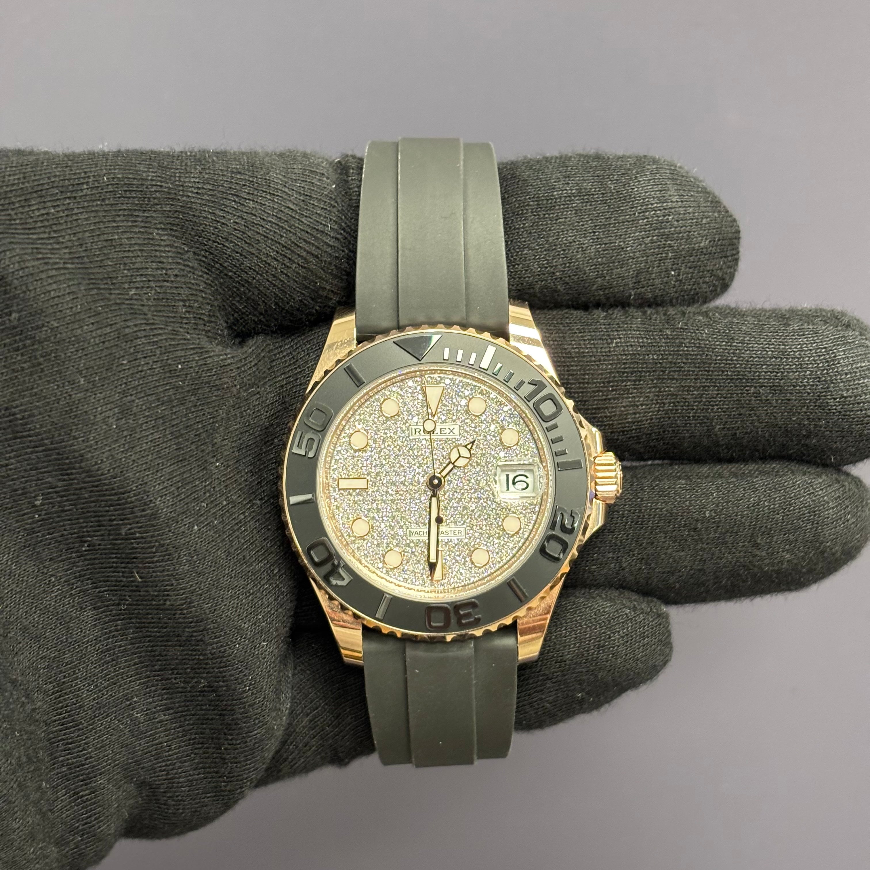 Rolex Yacht-Master 37mm Pave Dial Watch Ref# 268655 - Happy Jewelers Fine Jewelry Lifetime Warranty