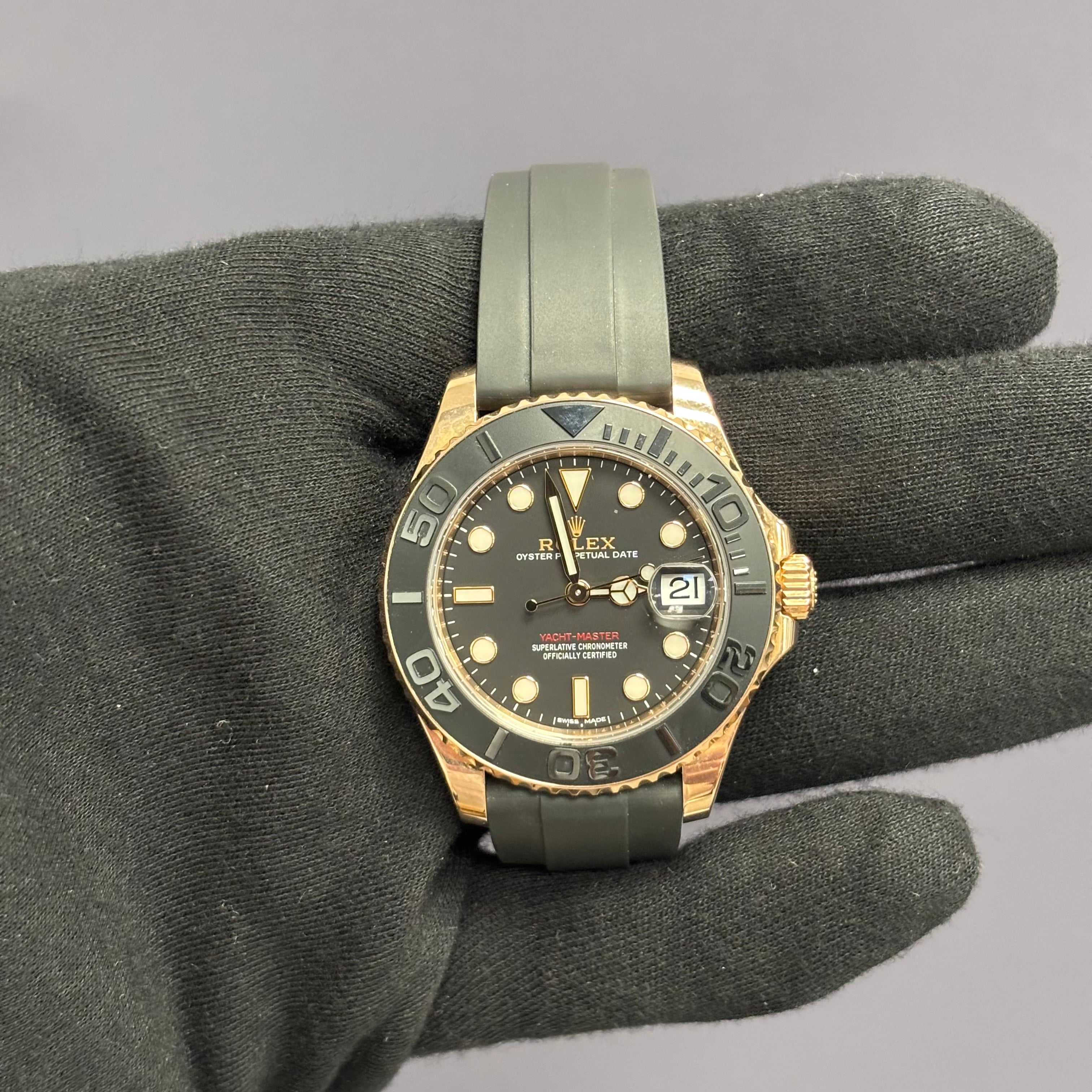 Rolex Yacht-Master 37mm Black Dial Watch Ref# 268655 - Happy Jewelers Fine Jewelry Lifetime Warranty