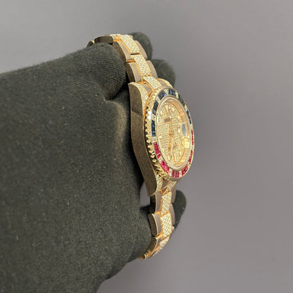Rolex GMT-Master II 40mm Pave Dial Watch Ref# 126755SARU - Happy Jewelers Fine Jewelry Lifetime Warranty