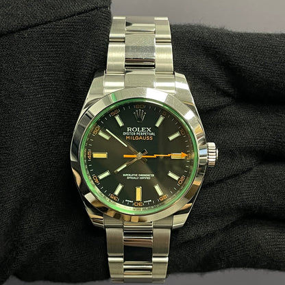 Rolex Milgauss 40mm Black Dial Watch Ref# 116400GV - Happy Jewelers Fine Jewelry Lifetime Warranty