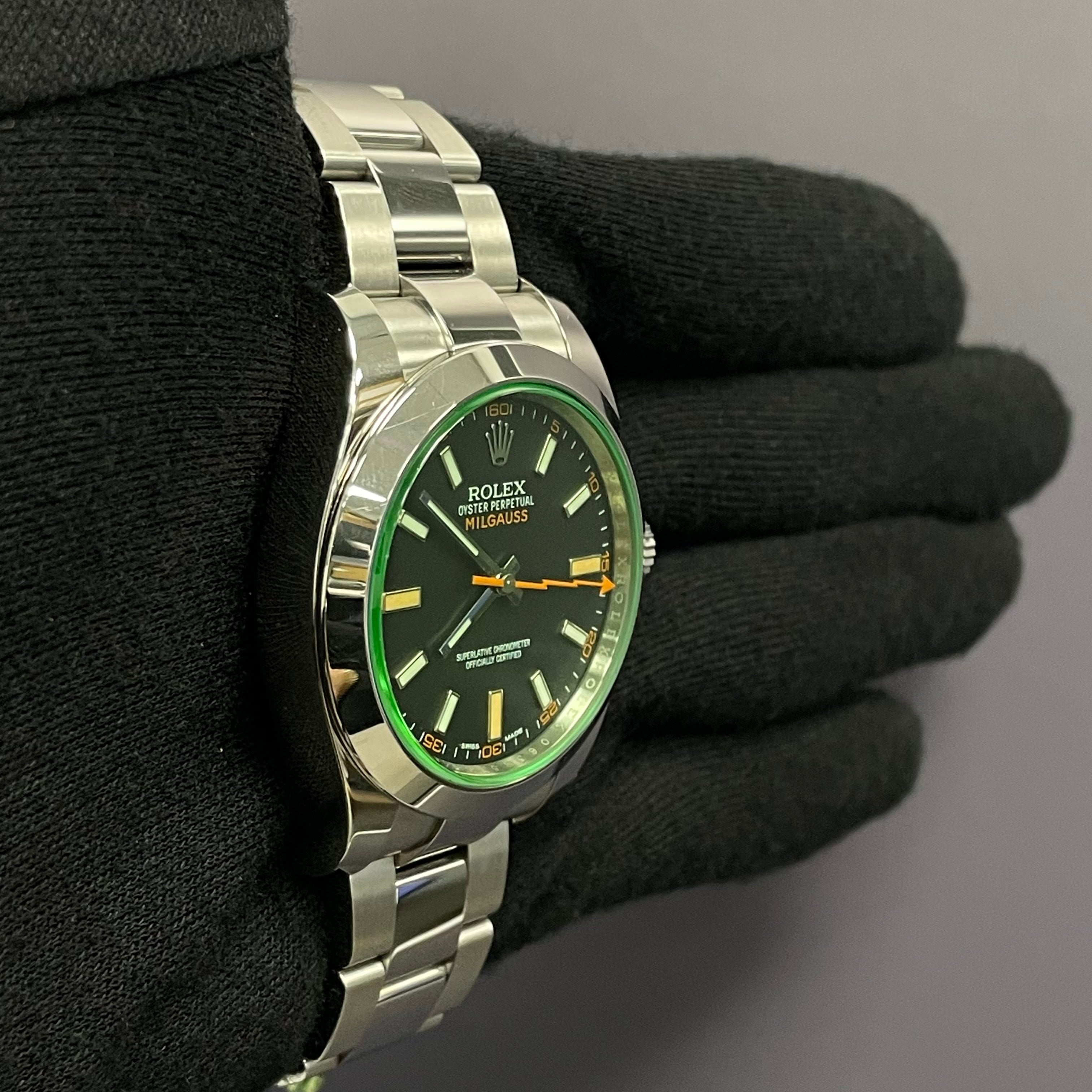 Rolex Milgauss 40mm Black Dial Watch Ref# 116400GV - Happy Jewelers Fine Jewelry Lifetime Warranty