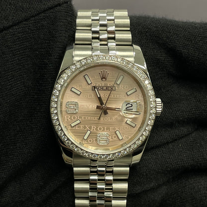 Rolex Datejust 36mm Pink Dial Watch Ref# 116244 - Happy Jewelers Fine Jewelry Lifetime Warranty