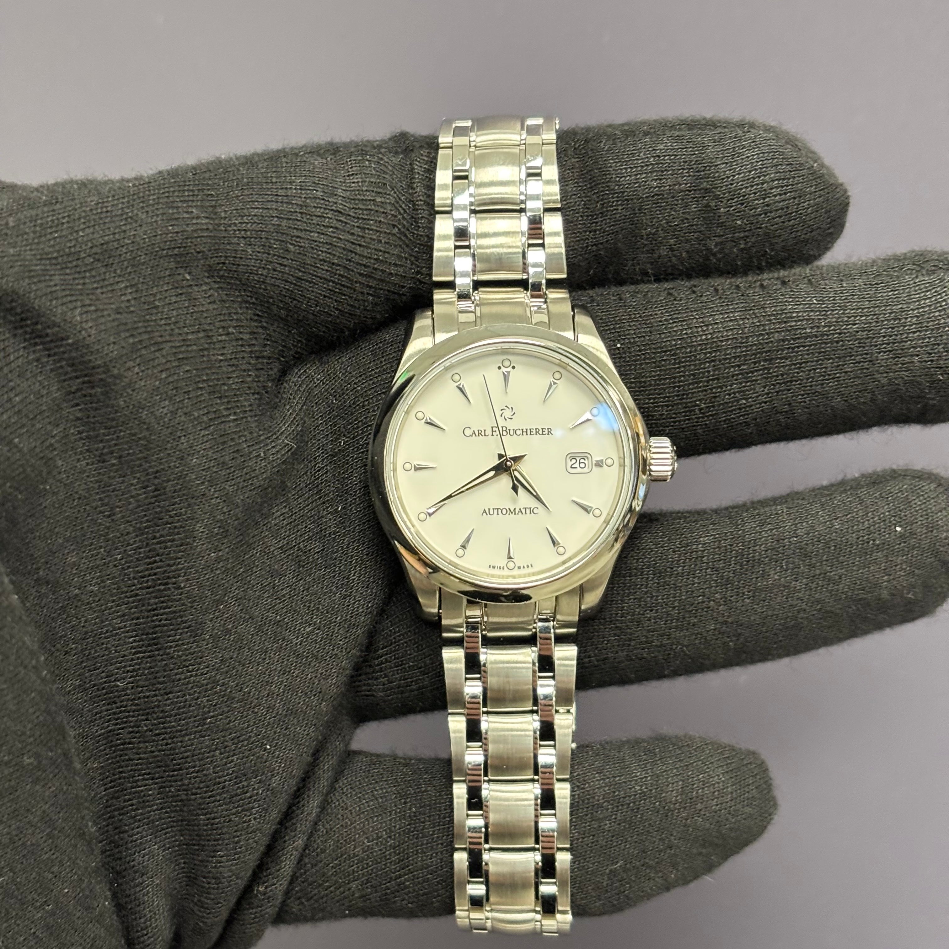 Carl F. Bucherer Manero 30mm White Dial Watch Ref# 00.10911.08.23.21 - Happy Jewelers Fine Jewelry Lifetime Warranty