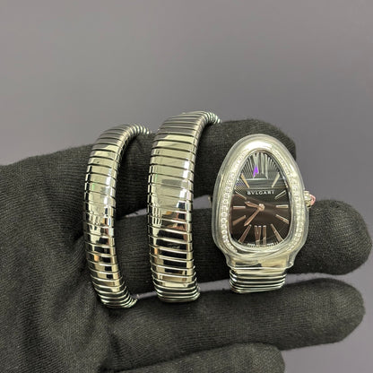 Bvlgari Serpenti 35mm Black Dial Watch Ref# 103818 - Happy Jewelers Fine Jewelry Lifetime Warranty