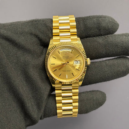 Rolex Day-Date 36mm Champagne Dial Watch Ref# 128238 - Happy Jewelers Fine Jewelry Lifetime Warranty