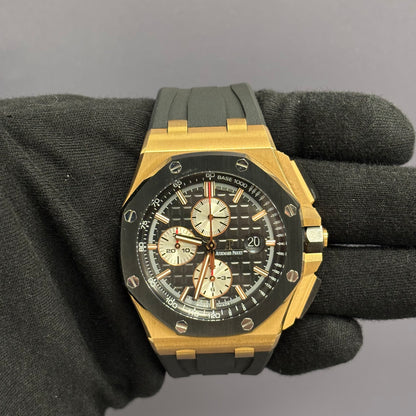 Audemars Piguet Royal Oak 44mm Black Dial Watch Ref# 26400RO.OO.A002CA.01 - Happy Jewelers Fine Jewelry Lifetime Warranty