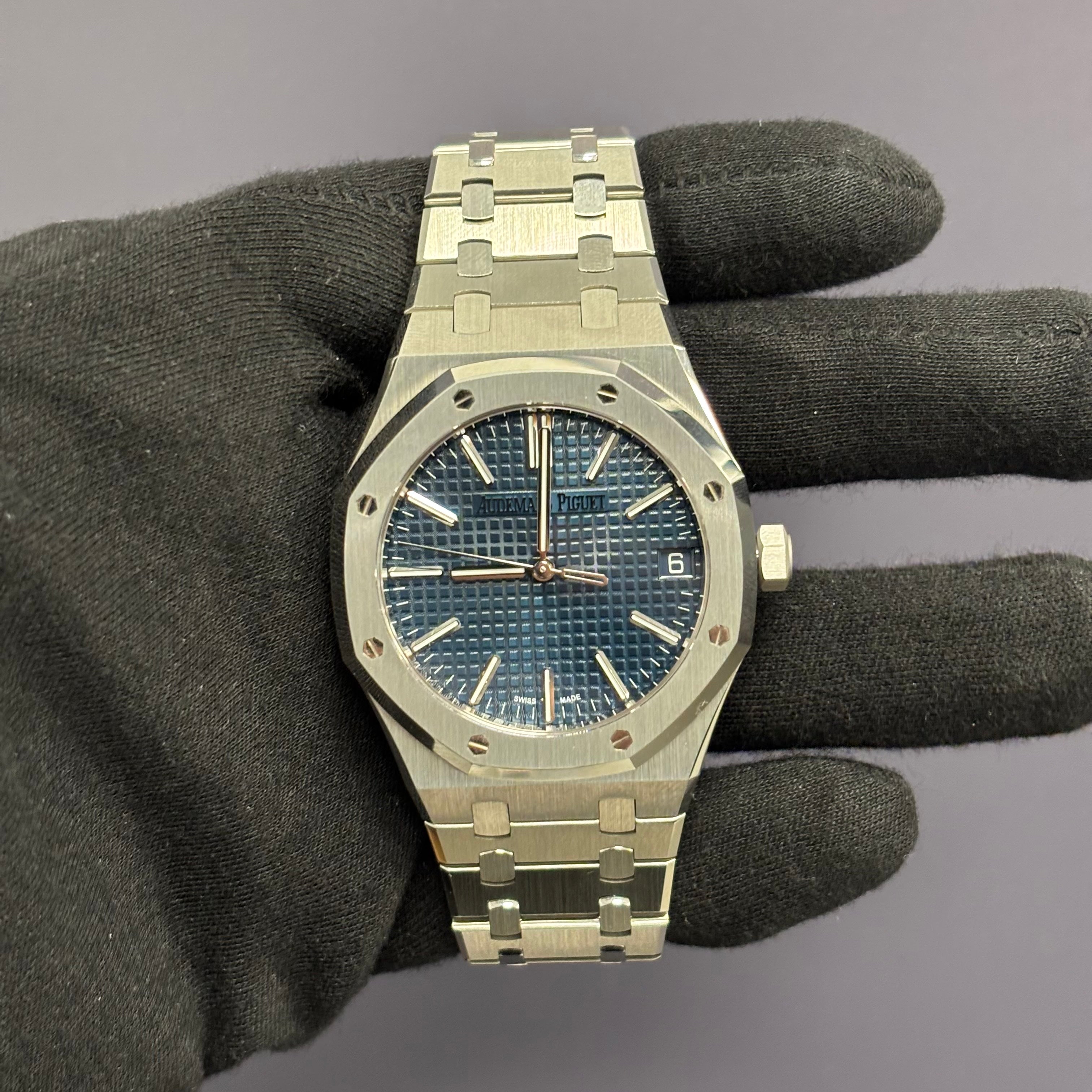 Audemars Piguet Royal Oak 41mm Blue Dial Watch Ref# 15510ST.OO.1320ST.06 - Happy Jewelers Fine Jewelry Lifetime Warranty