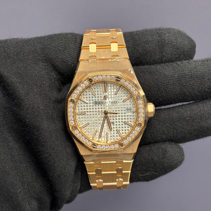 Audemars Piguet Royal Oak 34mm Silver Dial Watch Ref# 77351OR.ZZ.1261OR.01 - Happy Jewelers Fine Jewelry Lifetime Warranty