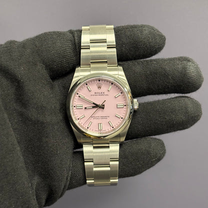 Rolex Oyster Perpetual 36mm Pink Dial Watch Ref# 126000 - Happy Jewelers Fine Jewelry Lifetime Warranty