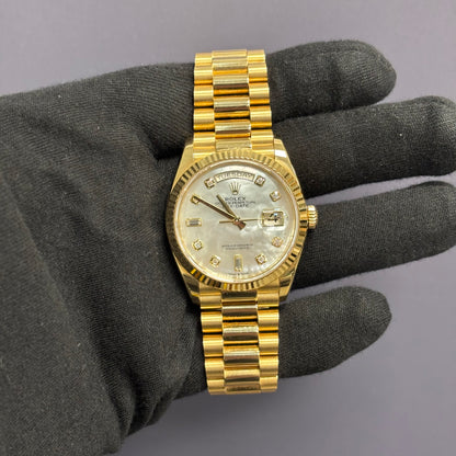 Rolex Day-Date 36mm MOP Dial Watch Ref# 128238 - Happy Jewelers Fine Jewelry Lifetime Warranty