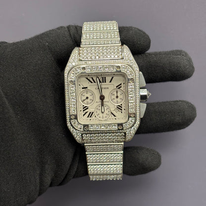 Cartier Santos 41mm White Dial Watch Ref# W20090X8 - Happy Jewelers Fine Jewelry Lifetime Warranty