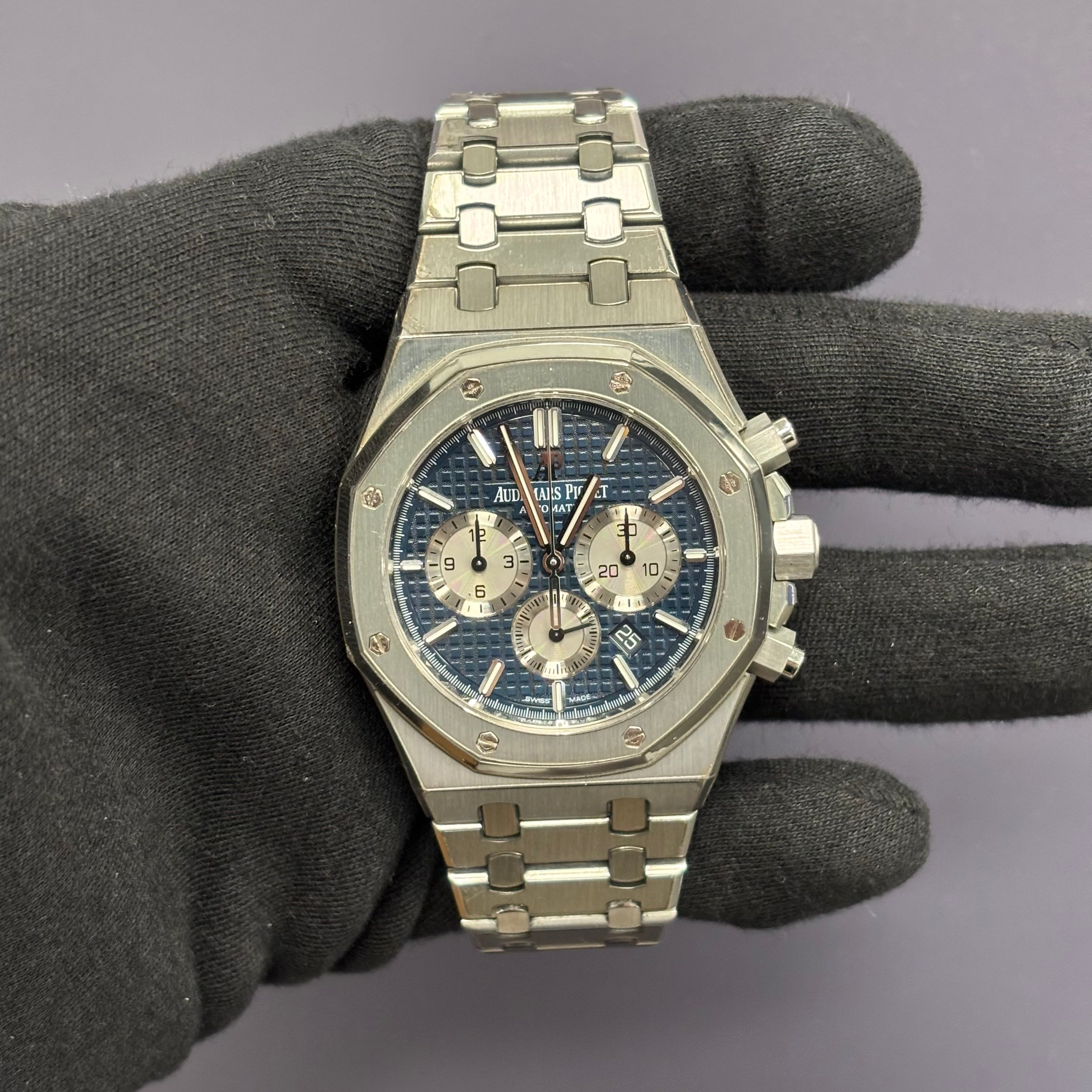 Audemars Piguet Royal Oak 41mm Blue Dial Watch Ref# 26331ST.OO.1220ST.01 - Happy Jewelers Fine Jewelry Lifetime Warranty