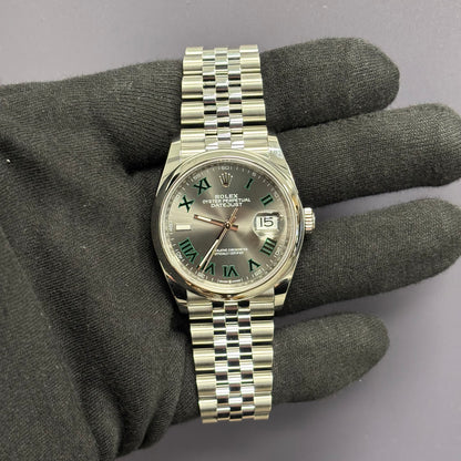 Rolex Datejust 36mm Wimbledon Dial Watch Ref# 126200 - Happy Jewelers Fine Jewelry Lifetime Warranty