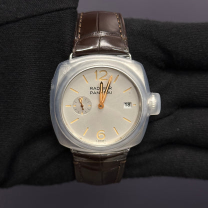 Panerai Radiomir Quaranta 40mm Silver Dial Watch Ref# PAM01292 - Happy Jewelers Fine Jewelry Lifetime Warranty