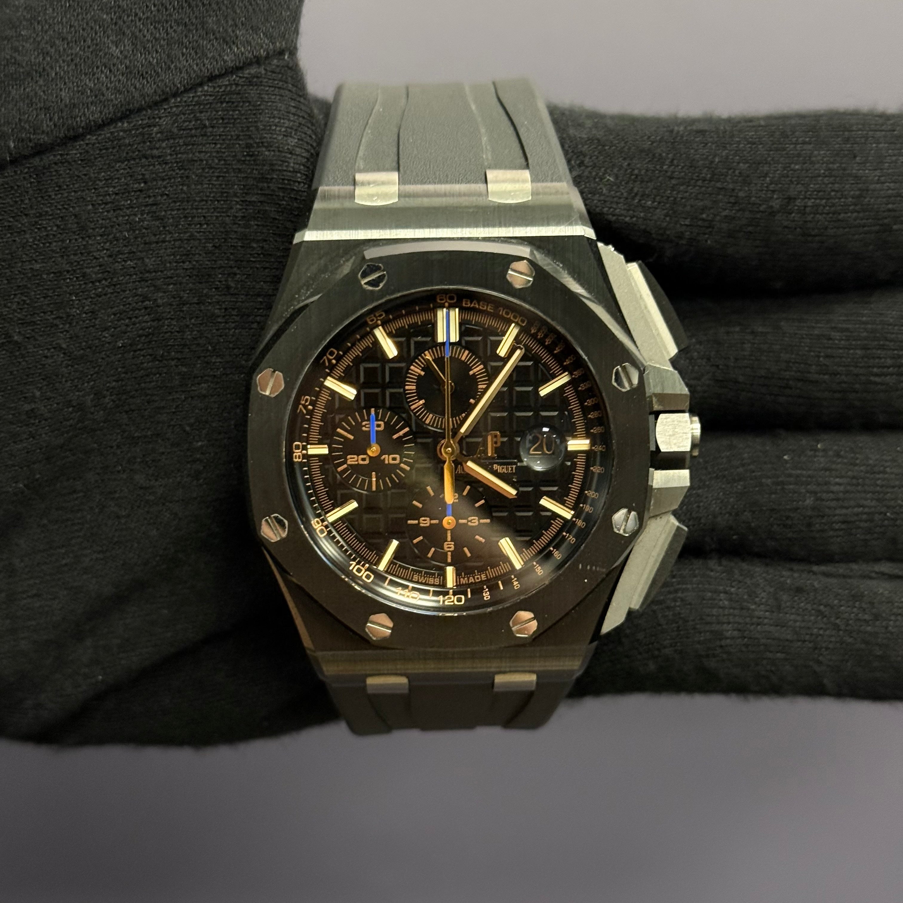 Audemars Piguet Royal Oak 44mm Black Dial Watch Ref# 26405CE.OO.A002CA.02 - Happy Jewelers Fine Jewelry Lifetime Warranty