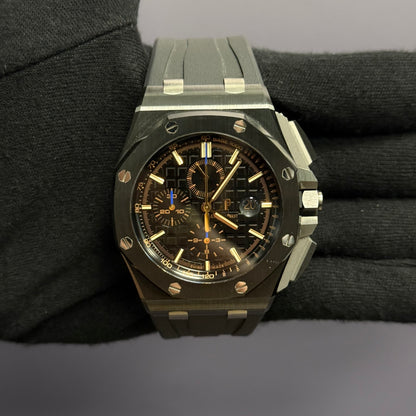 Audemars Piguet Royal Oak 44mm Black Dial Watch Ref# 26405CE.OO.A002CA.02 - Happy Jewelers Fine Jewelry Lifetime Warranty