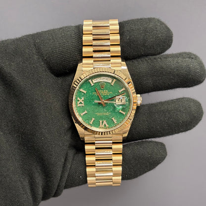 Rolex Day-Date 36mm Green Dial Watch Ref# 128235 - Happy Jewelers Fine Jewelry Lifetime Warranty