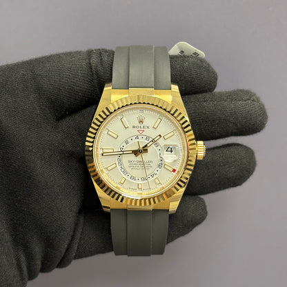 Rolex Sky-Dweller 42mm White Dial Watch Ref# 336238 - Happy Jewelers Fine Jewelry Lifetime Warranty