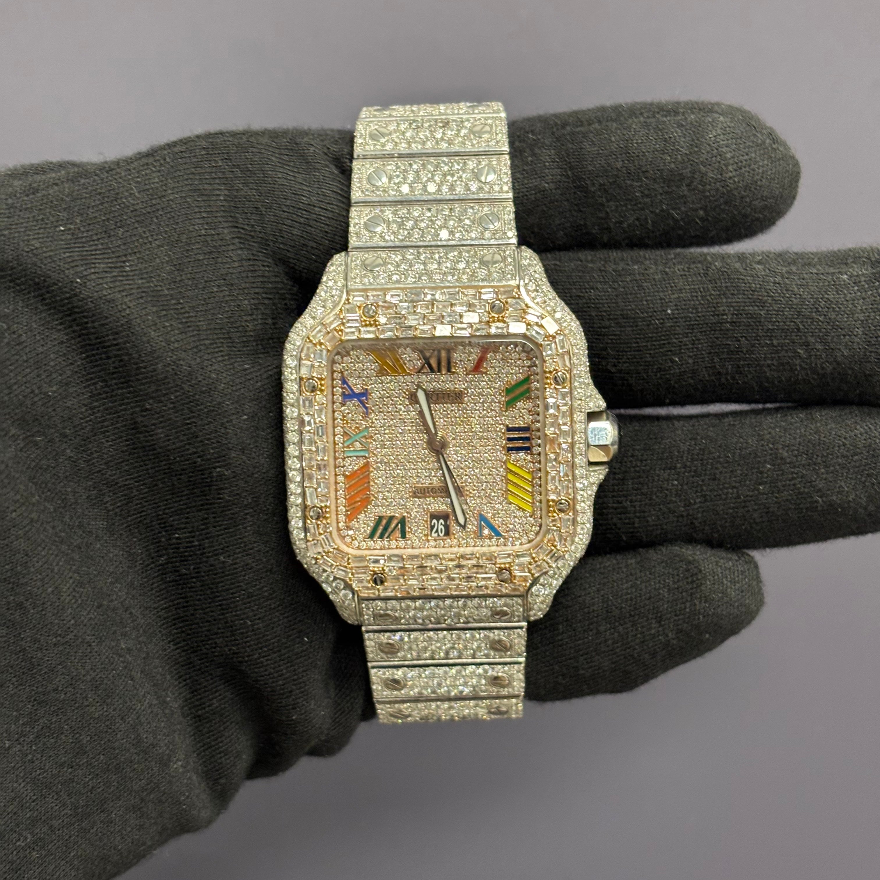 Cartier Santos 40mm Pave Dial Watch Ref# WSSA0018 - Happy Jewelers Fine Jewelry Lifetime Warranty