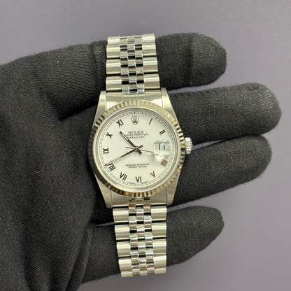 Rolex Datejust 36mm White Dial Watch Ref# 16234 - Happy Jewelers Fine Jewelry Lifetime Warranty