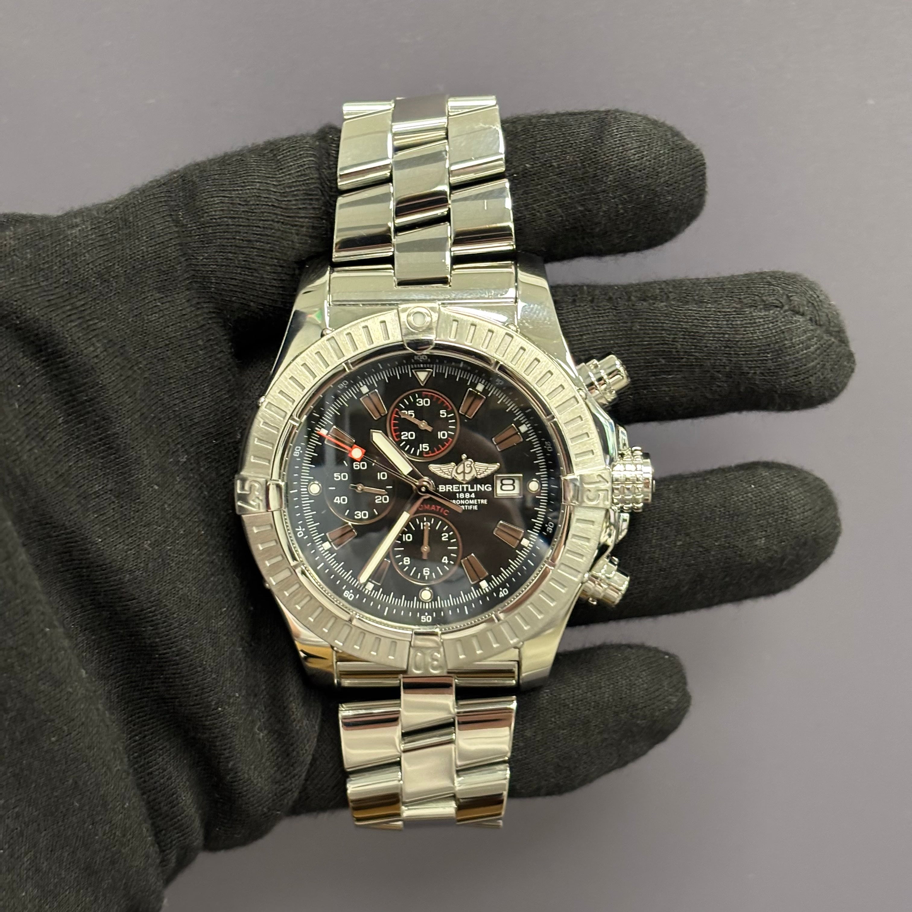 Breitling Super Avenger 48mm Black Dial Watch Ref# A13370 - Happy Jewelers Fine Jewelry Lifetime Warranty