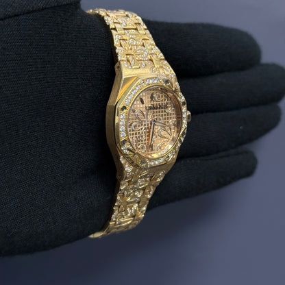 Audemars Piguet Royal Oak 33mm Pink Dial Watch Ref# 67617OR.ZZ.1235OR.01 - Happy Jewelers Fine Jewelry Lifetime Warranty