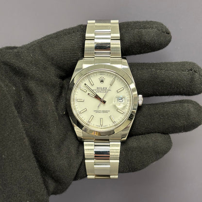 Rolex Datejust 41mm White Dial Watch Ref# 126300 - Happy Jewelers Fine Jewelry Lifetime Warranty