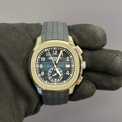Patek Philippe Aquanaut 42mm Blue Dial Watch Ref# 5968G-001 - Happy Jewelers Fine Jewelry Lifetime Warranty