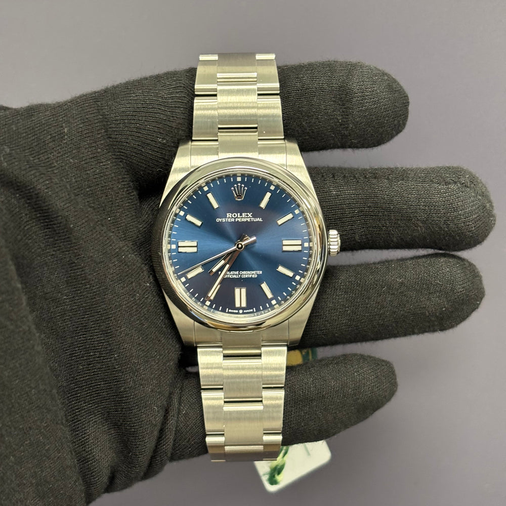 Rolex Oyster Perpetual 41mm Blue Dial Watch Ref# 124300