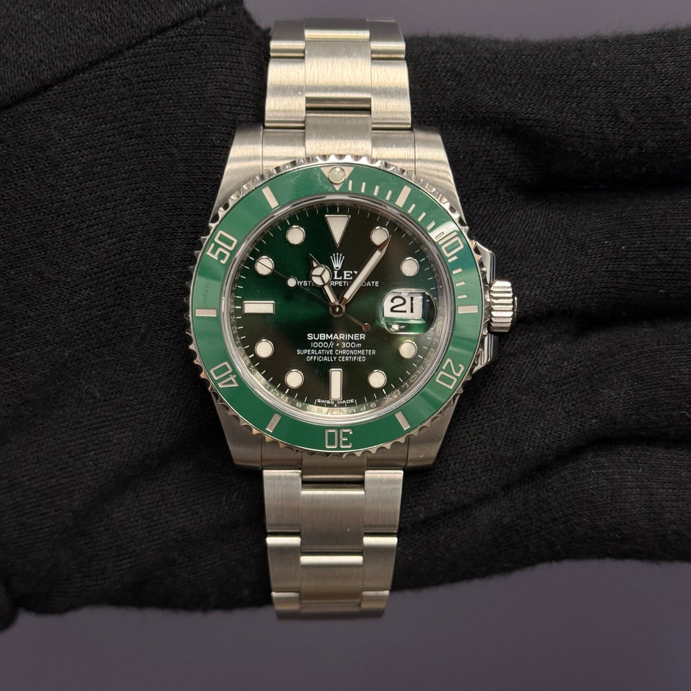 Rolex Submariner 40mm Green Dial Watch Ref# 116610LV