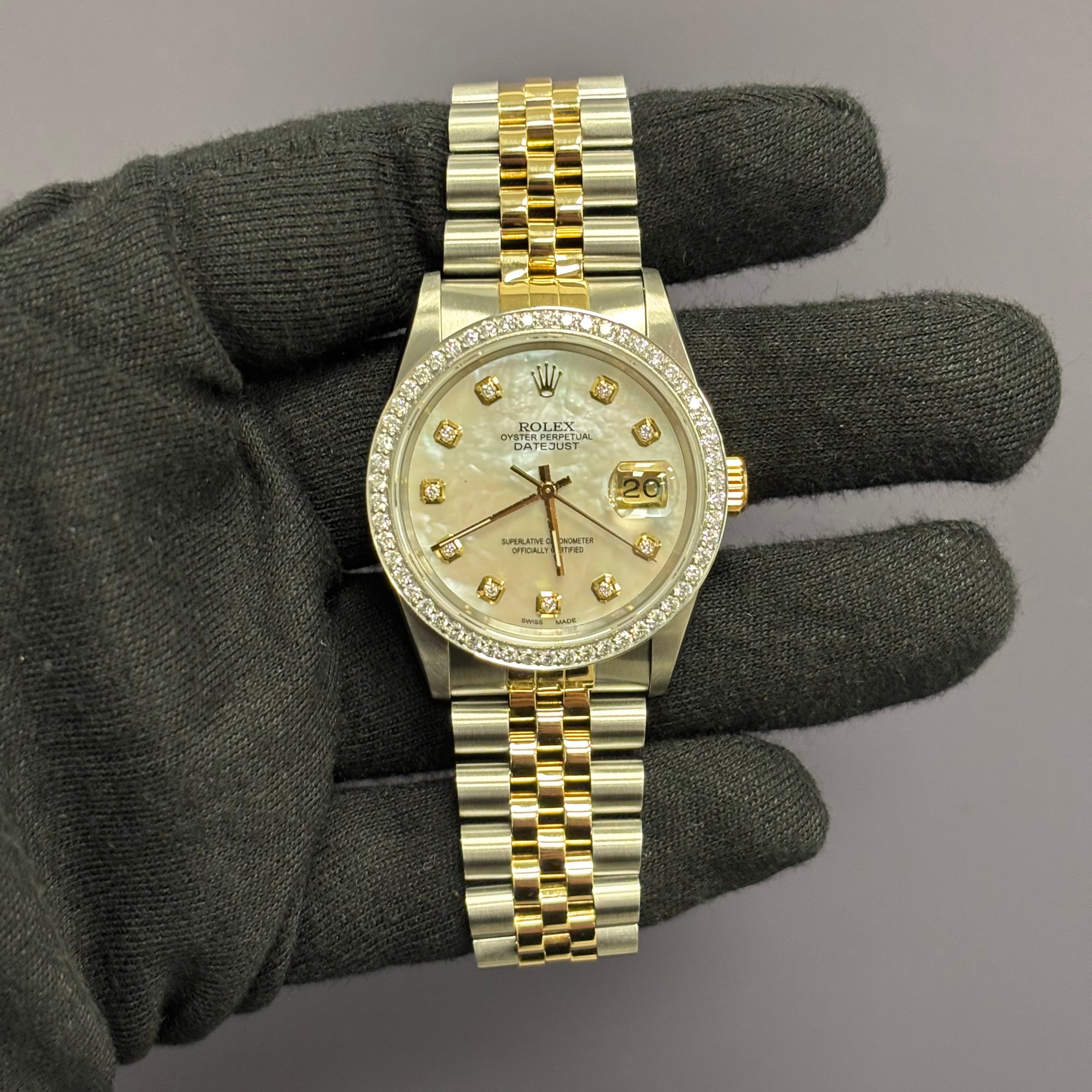 Rolex Datejust 36mm MOP Dial Watch Ref# 16233 - Happy Jewelers Fine Jewelry Lifetime Warranty