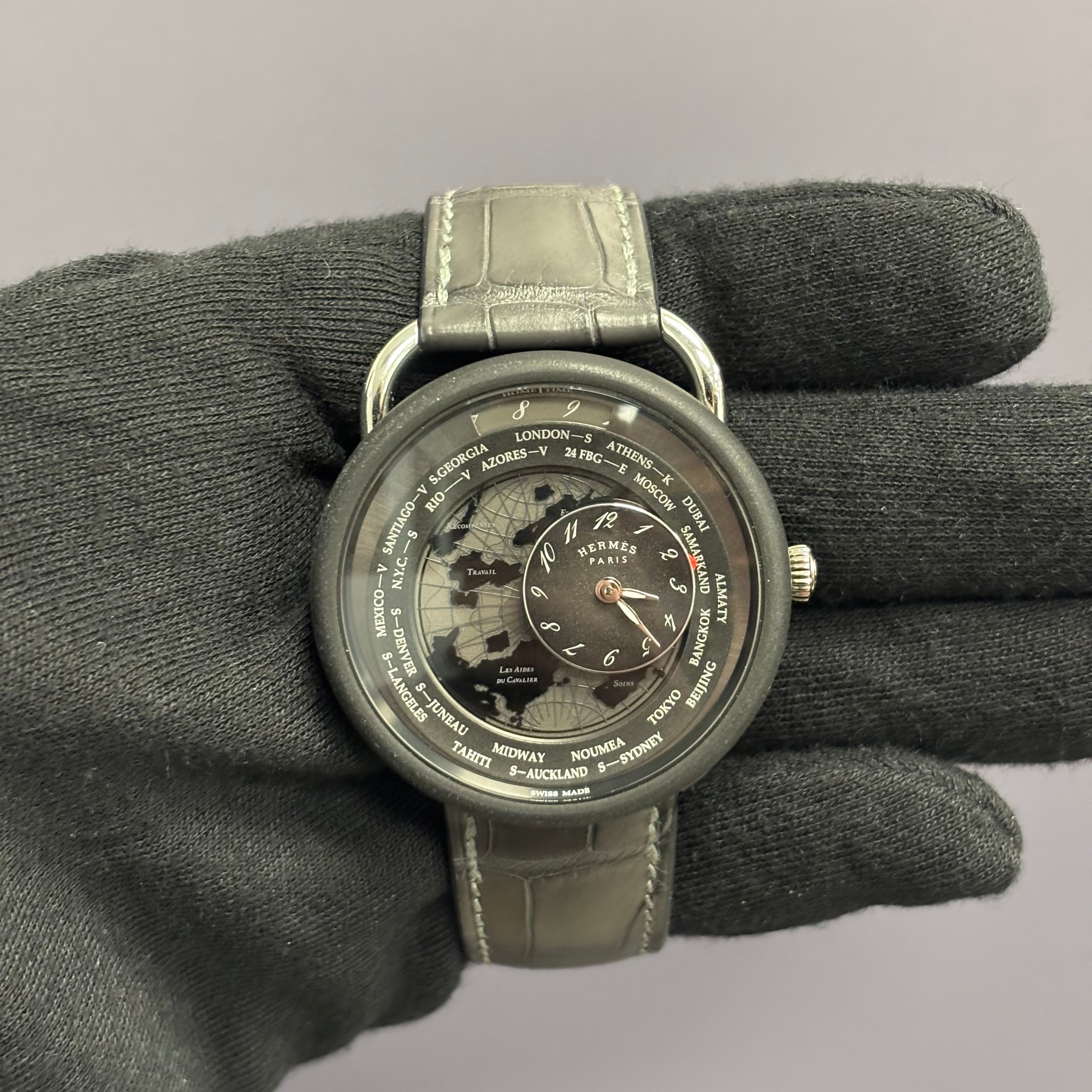 Hermes Arceau Le Temps 41mm Black Dial Watch Ref# AR10.741 – Happy