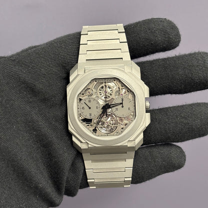 Bvlgari Octo 43mm Openwork Dial Watch Ref# 103295 - Happy Jewelers Fine Jewelry Lifetime Warranty