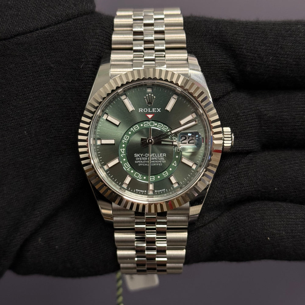 Rolex Sky-Dweller 42mm Green Dial Watch Ref# 336934