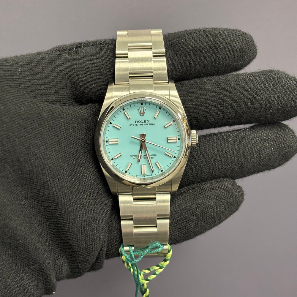 Rolex Oyster Perpetual 36mm Blue Dial Watch Ref# 126000
